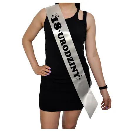 Szarfa ECRU Osiemnastka 18 urodziny